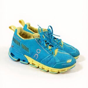 On Clouds Blue/Yellow Sneakers for Women Size 7.5.